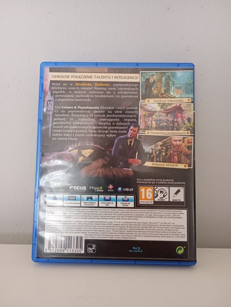 Gra crimes i punishmets Sherlock Holmes na konsole ps4