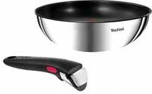 Zestaw TEFAL Wok INGENIO EMOTION 26cm + Szpatułka + Łyżka + RĄCZKA