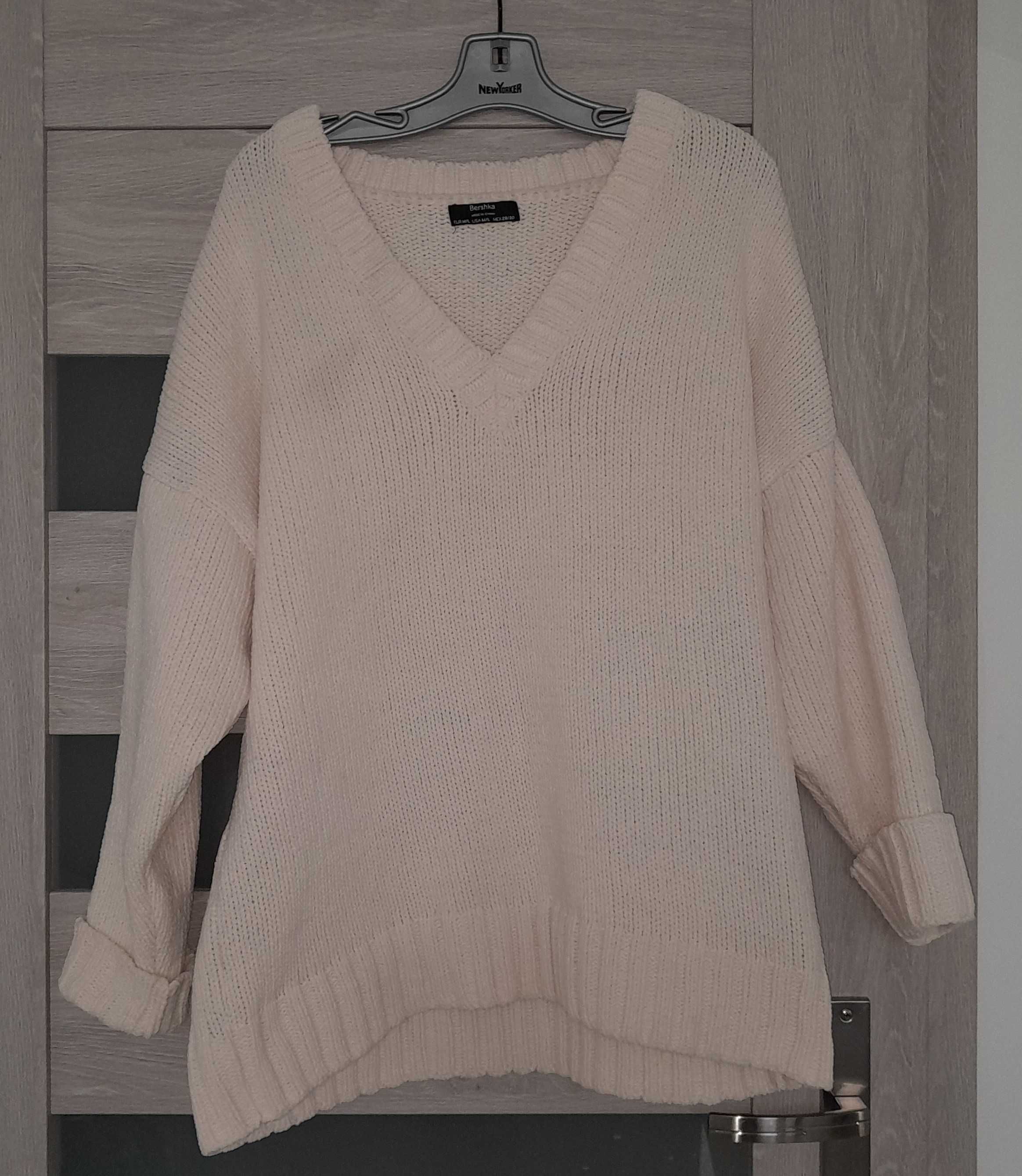 Oryginalny Damski Kremowy Sweter BERSHKA r. M/ L