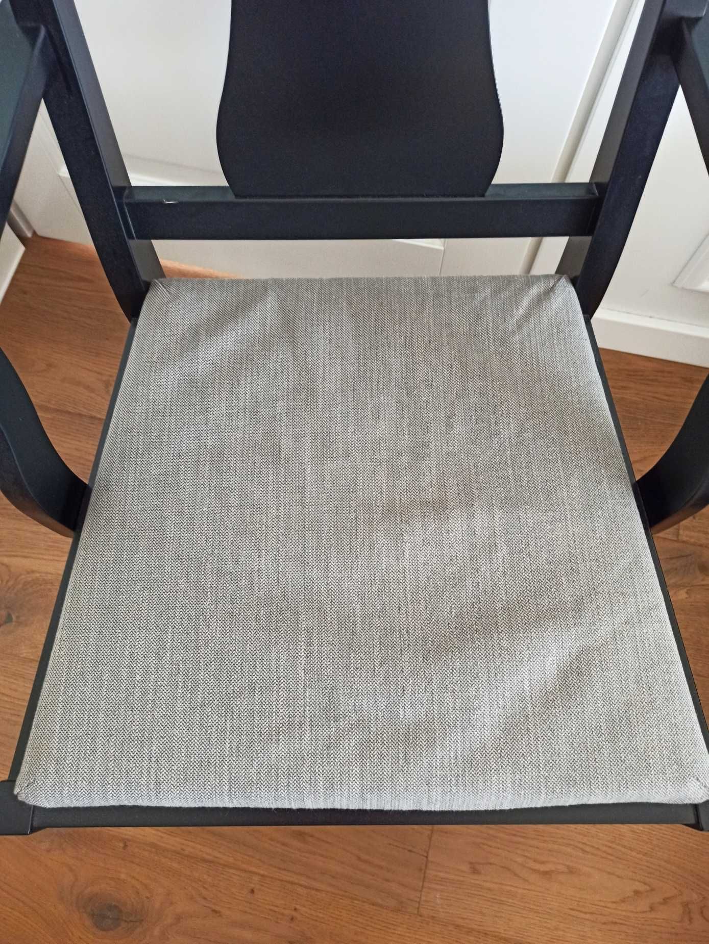 IKEA INGATORP - czarne krzesło z podłokietnikami