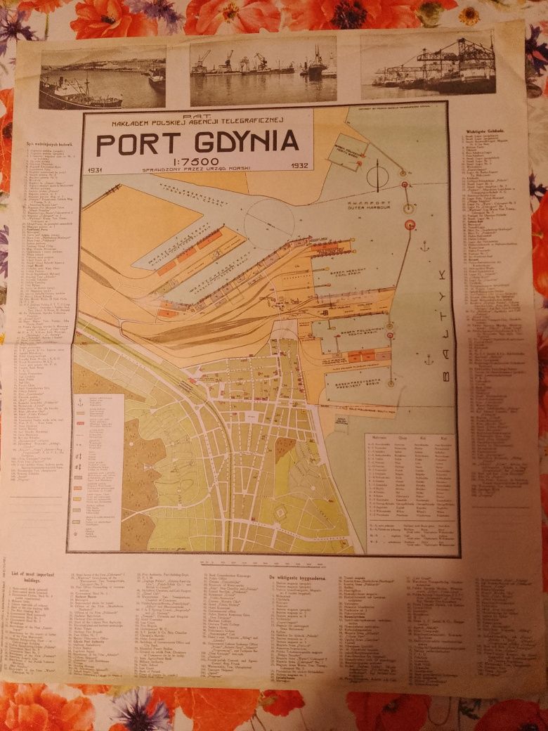 Reprint planu portu Gdynia z 1932r.