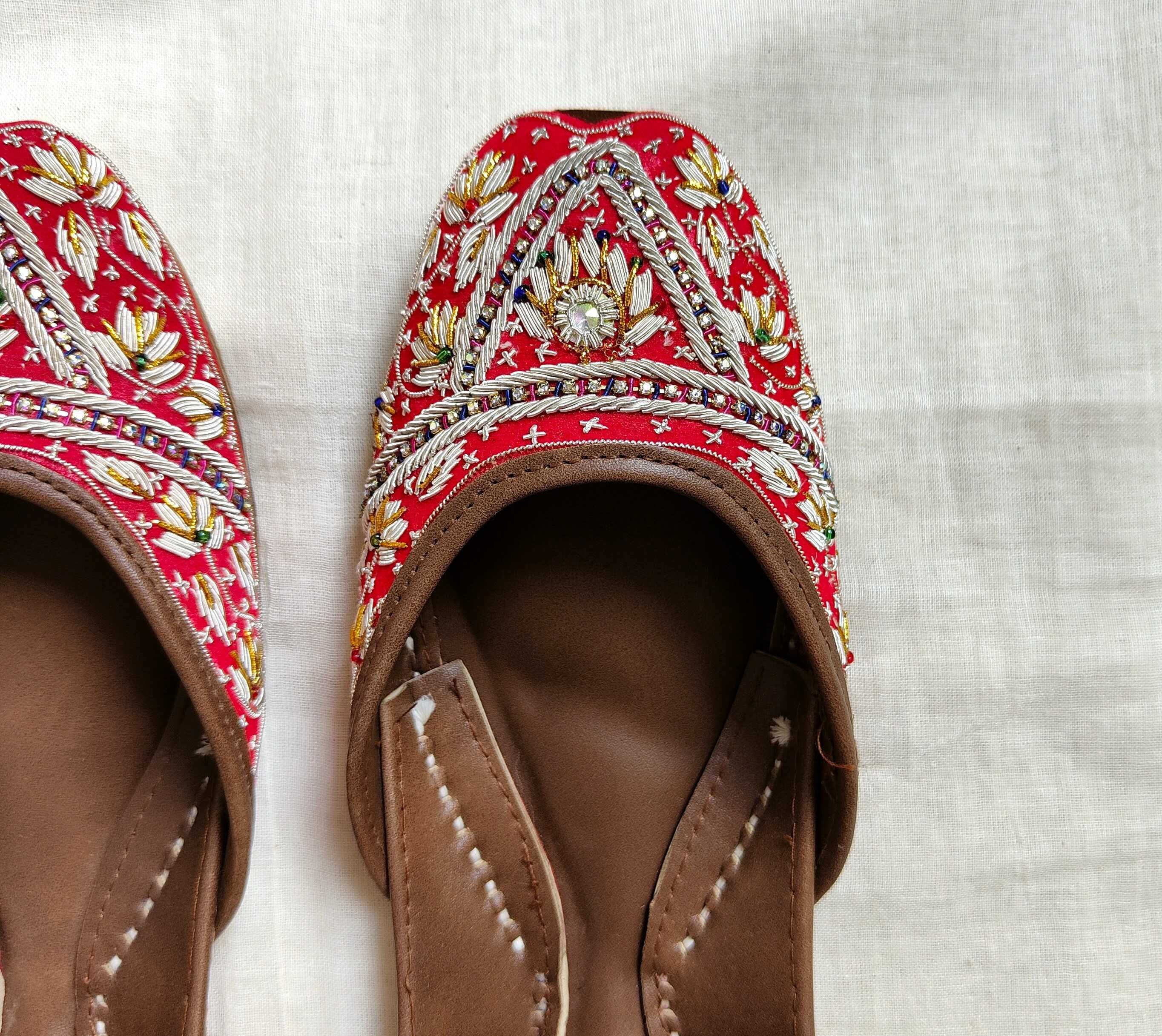 Indyjskie buty baleriny  khussa 37 zdobione orient boho księżniczka