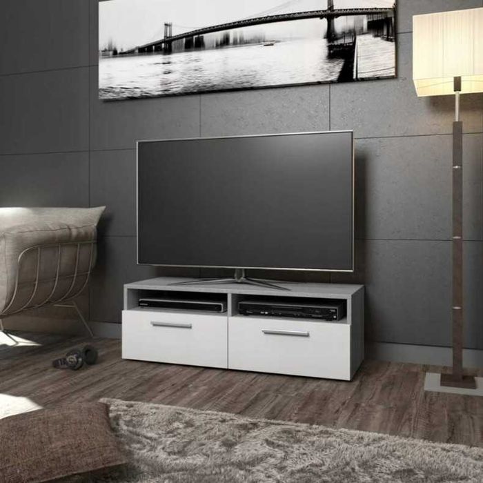 Regał szafka RTV pod TV Vicco Lowboard Diego 95x36x35cm biała beton