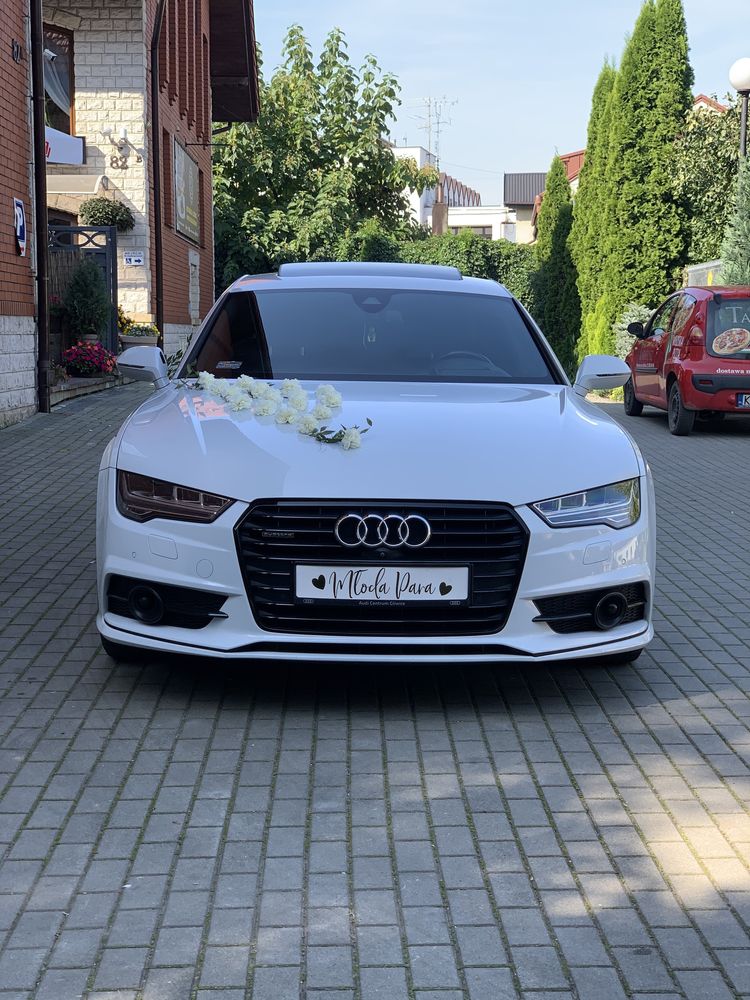 Auto do ślubu / Samochód do ślubu / Auto do wynajęcia / Białe Audi A7