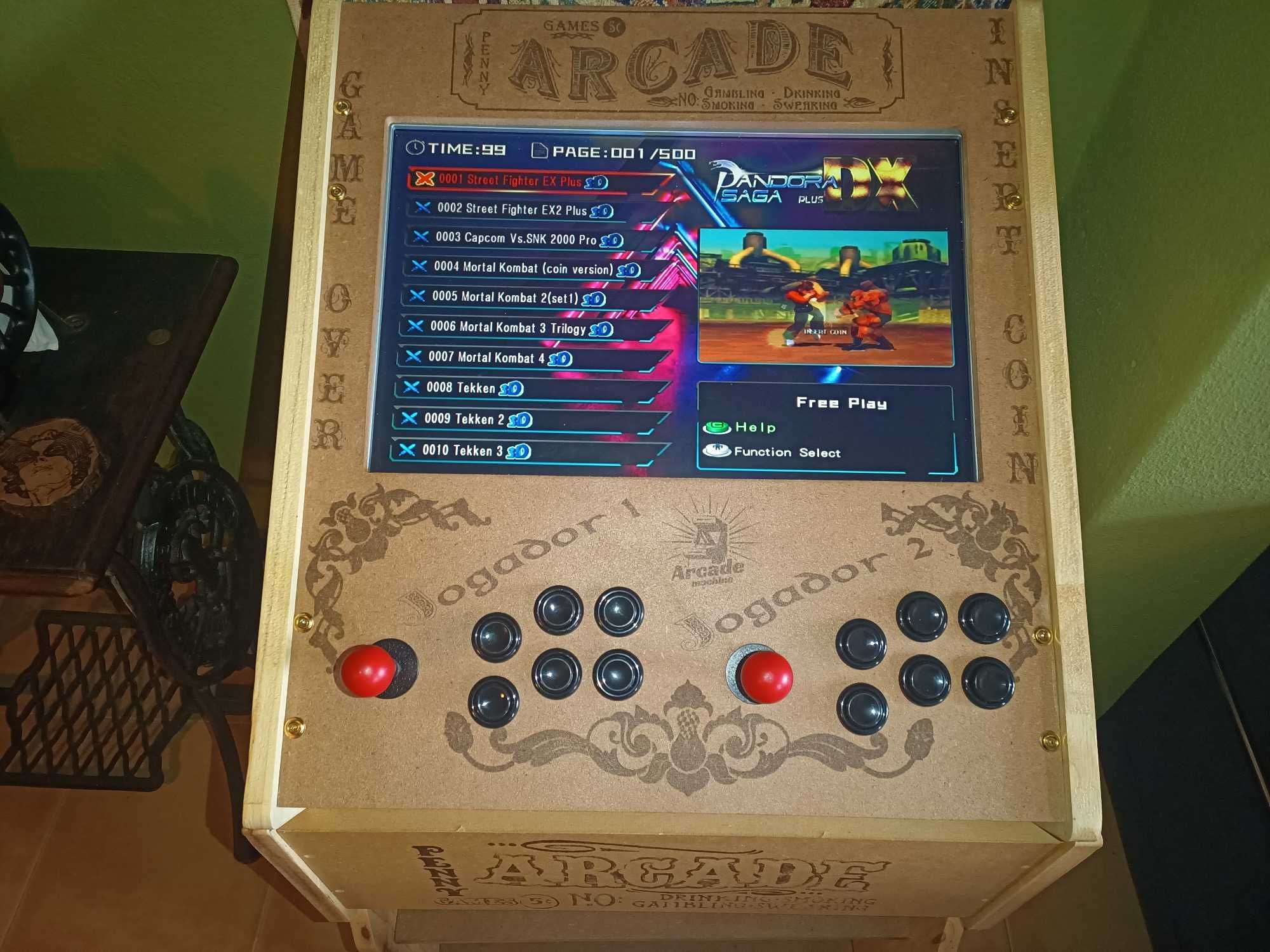 Arcade Bartop de design único com pedestal