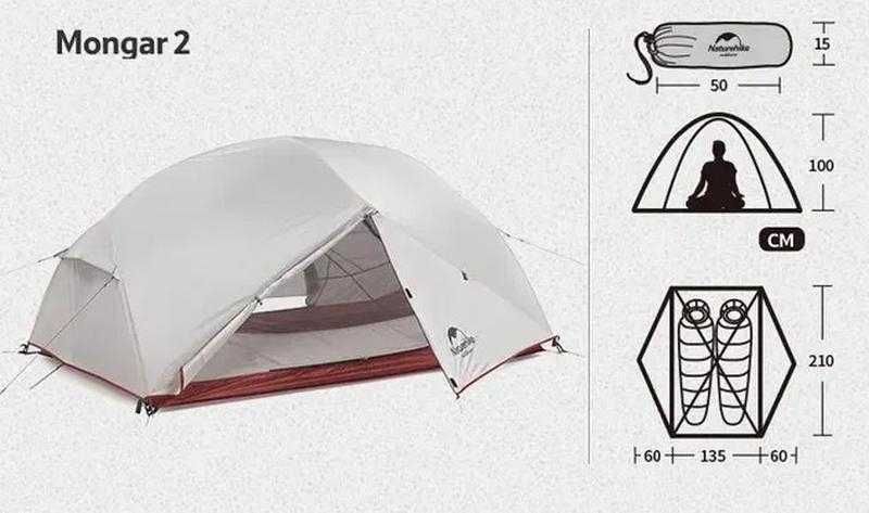 Намет палатка Naturehike Mongar 2 UL, Star River 2 нейлон / поліестер