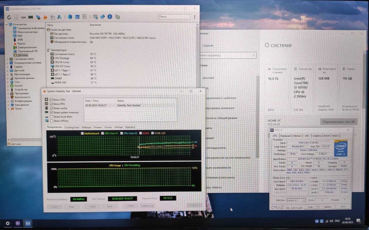 Core i3-5010 + 16gb ddr3 + 128gb nvme ssd => міні-ПК в зборі інтел нук
