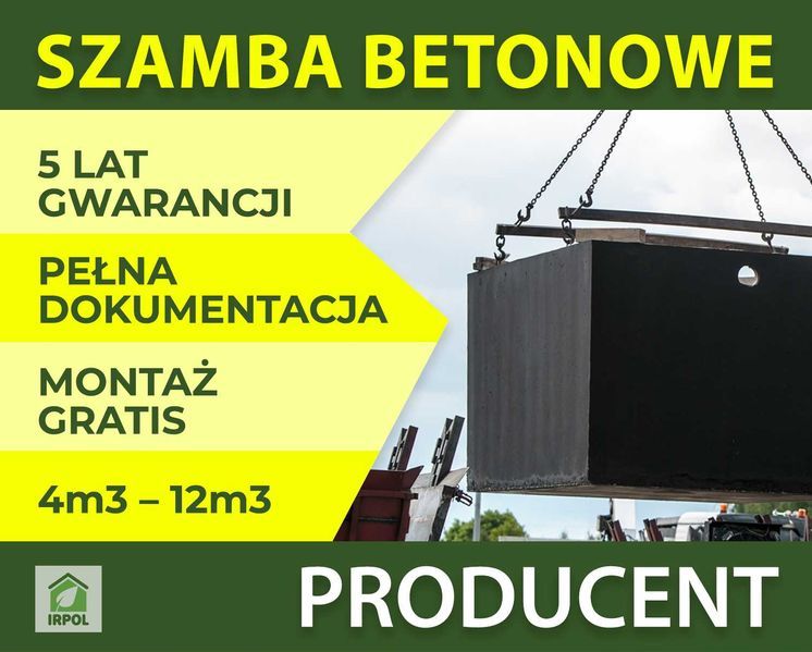 Tanie Szamba Betonowe 10m3 i inne Zbiorniki na Deszczówkę, SZAMBO