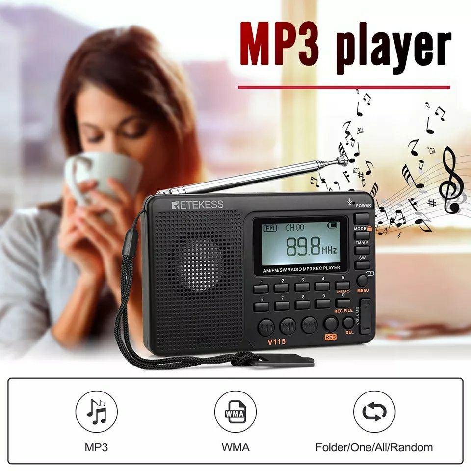 Портативний радіоприймач з MP3-плеєром Retekess V115