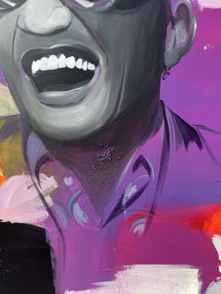 Pintura original sobre Ray Charles
