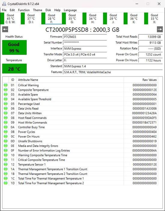 SSD Crucial P5 Plus 2TB Gen4 NVMe M.2 com Heatsink