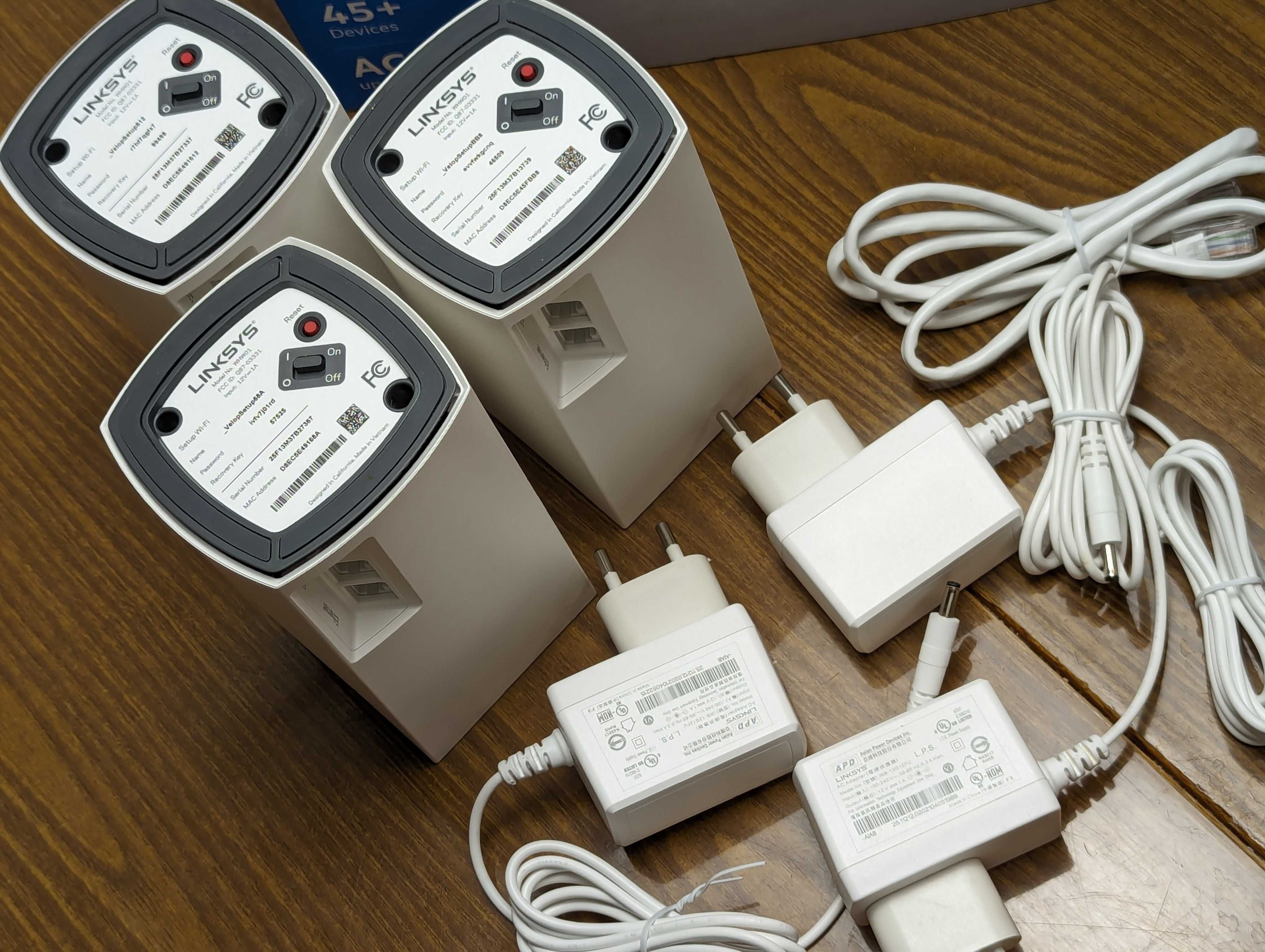 3 Роутера WiFi Mesh система Linksys Velop WHW01 CISCO 3 диап. гиг