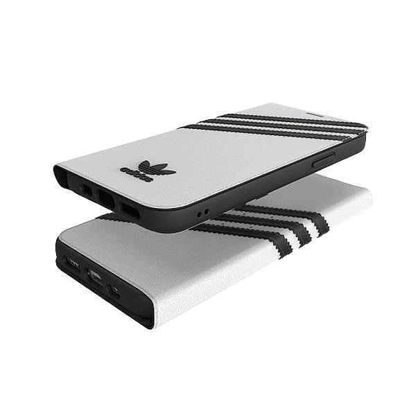 Etui Adidas OR Booklet Case PU na iPhone 12 / 12 Pro 6,1" - biało-czar