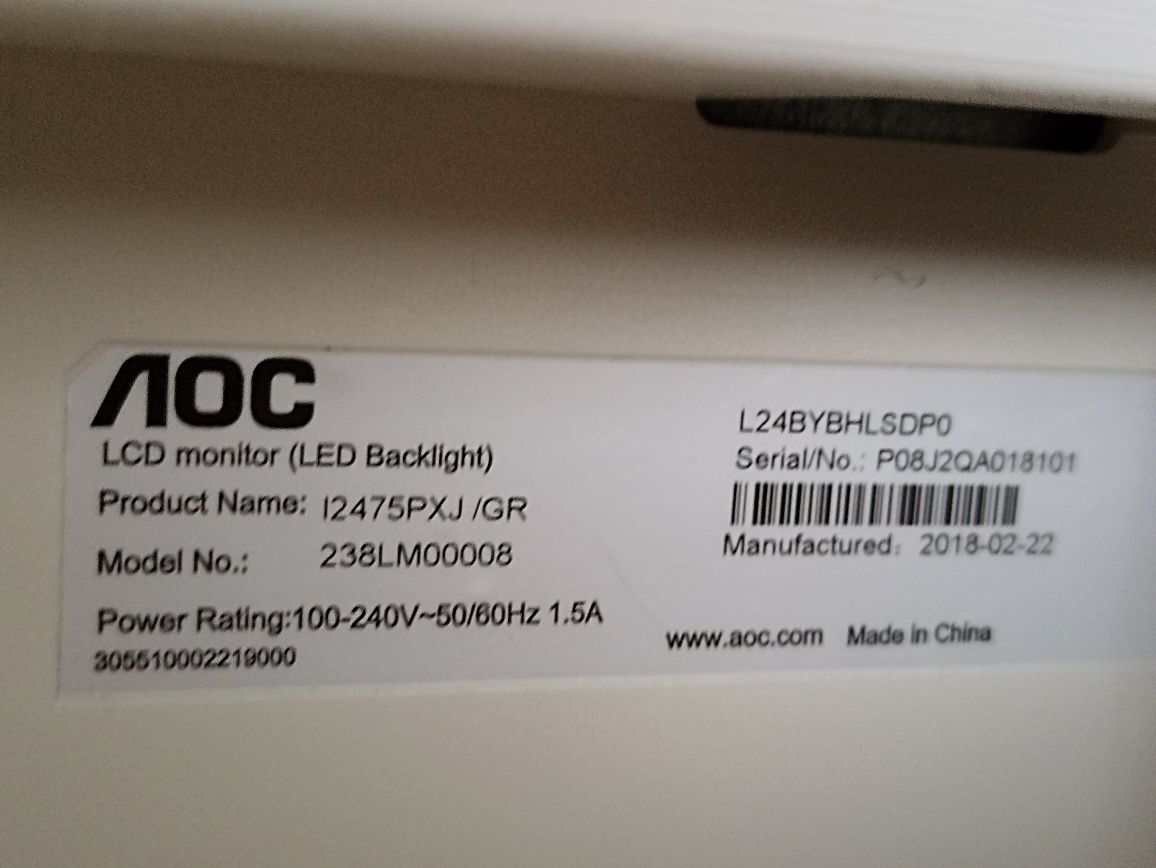 Monitor AOC I2475PXJ/GR 24" IPS Full HD z głośnikami
