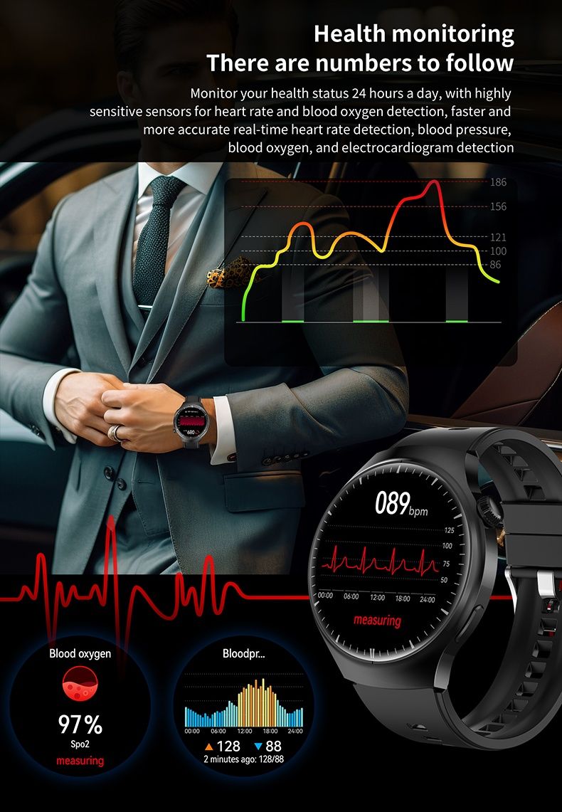 Smart watch GT 4 PRO, смарт часы, Bluetooth. Пульсомер, IP68. розумний