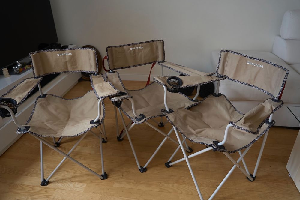 Fotel kempingowy składany Quechua XL – 3 sztuki