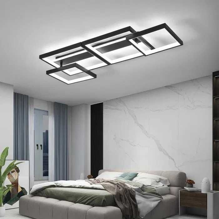 Lampa Sufitowa Led Smart z pilotem i aplikacja. Czarna/Biała