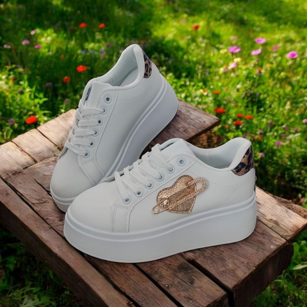 Ostatnie Pary! Wyprzedaż! Trampki Sneakersy Sportowe na Platformie