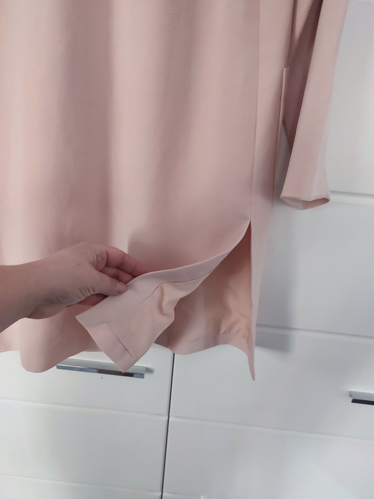 Nowa elegancka marynarka długa pudrowy róż rozmiar 36 H&M