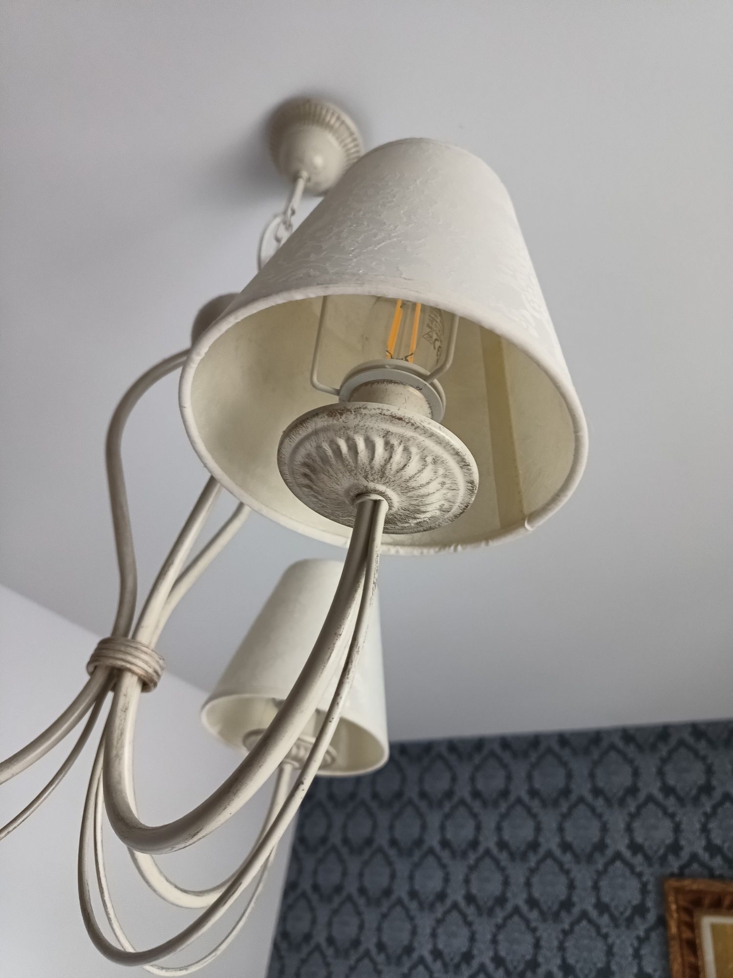 Lampa żyrandol w stylu retro potrójna