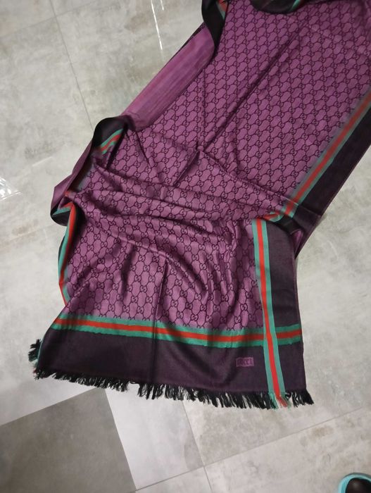 Szalik  męski kolor fiolet z czarnym