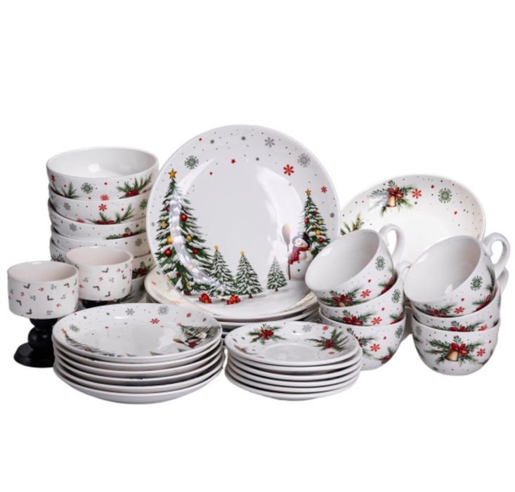 Столовий сервіз порцеляновий Christmas Tree 32 предмети на 6 персон
