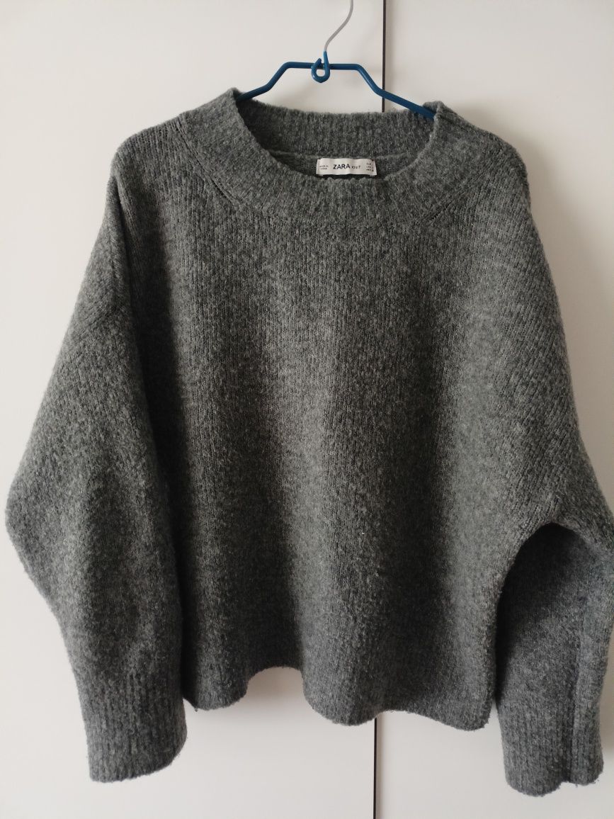 Sweter damski szary, popielaty Zara 40/l