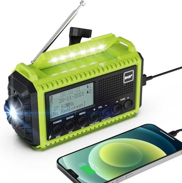 Mesqool Radio DAB/UKW z akumulatorem 5000 mAh, solarne z latarką