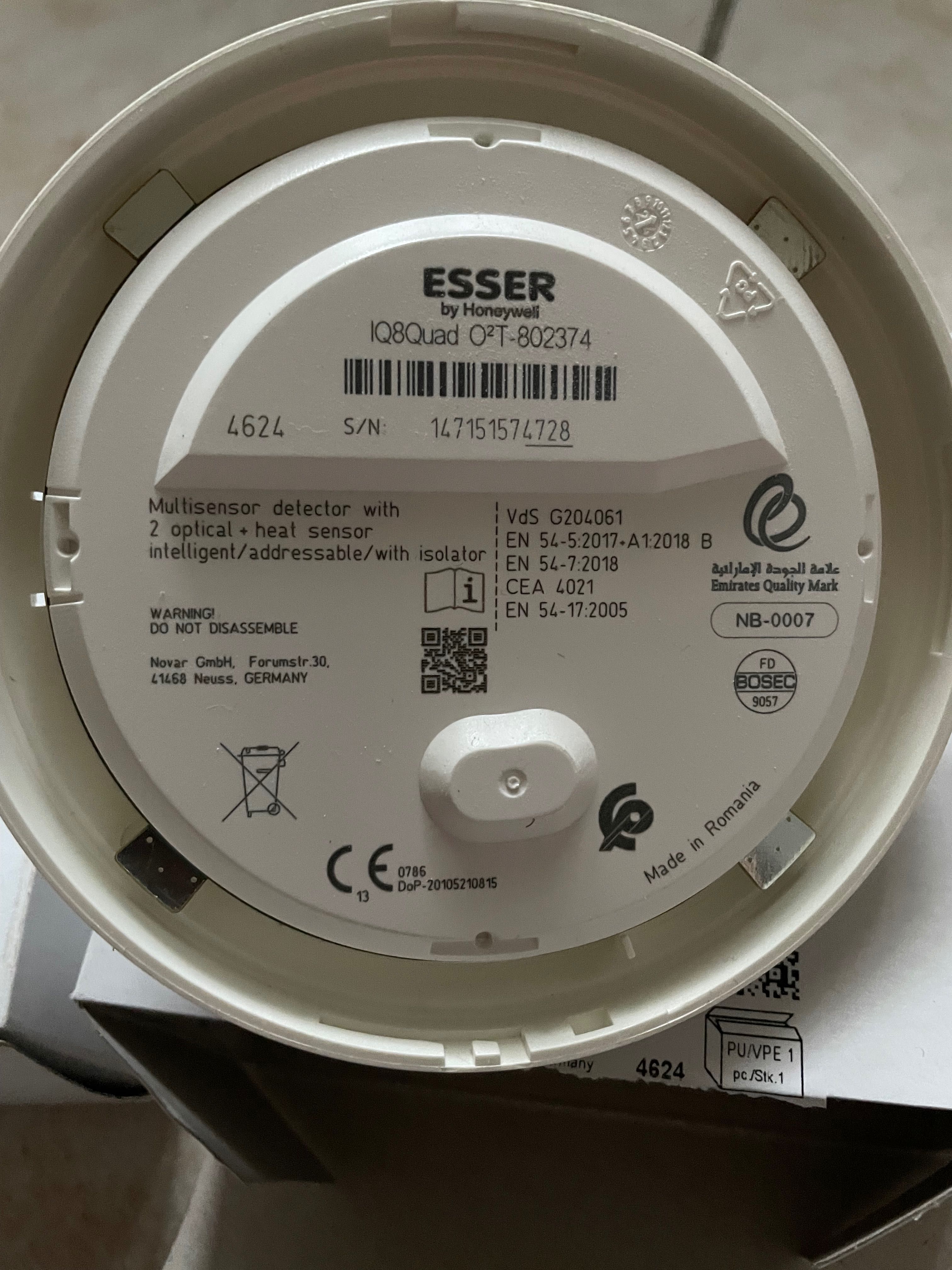 Czujnik dymu, ciepła. ESSER 802374. 2szt.