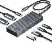Хаб для подключения двух мониторов UGREEN 7 в 1 HDMI 4K 60hz 10 Гбит/с