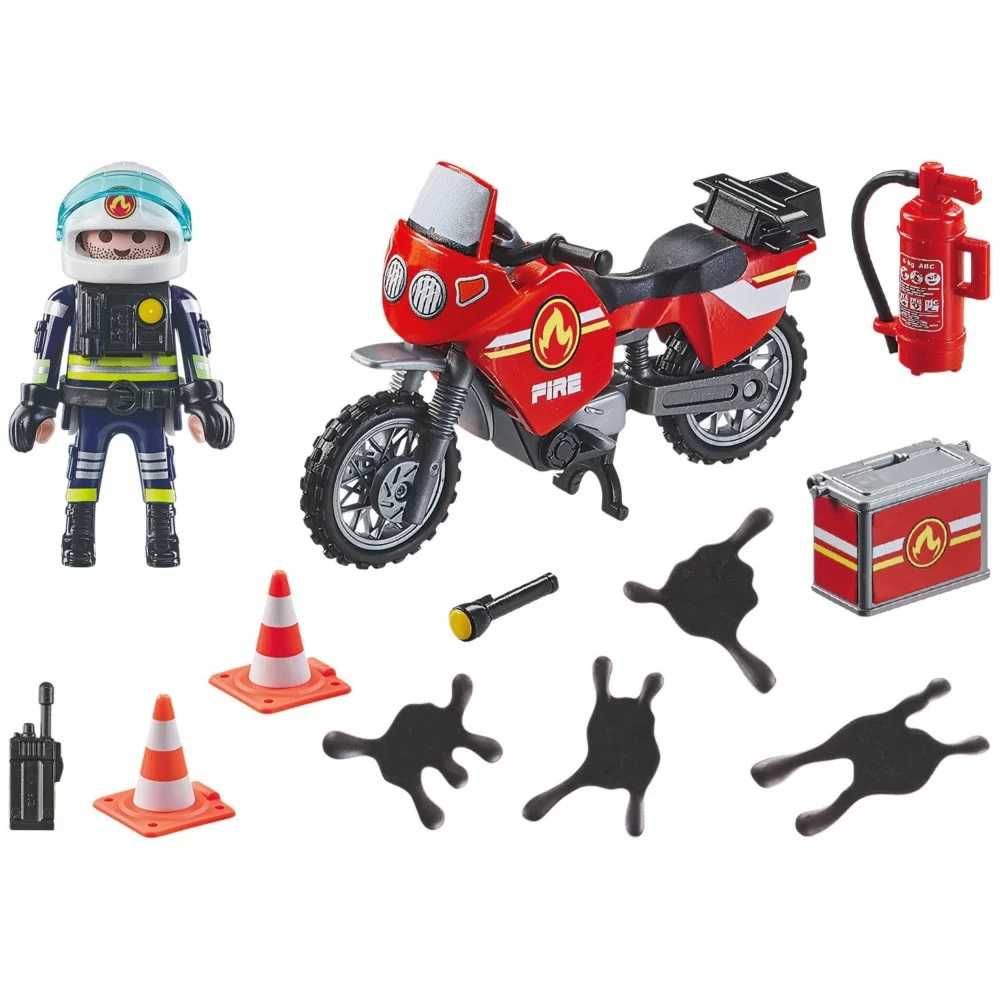 Playmobil Action Heroes 71466 Motocykl straży pożarnej na miejscu wypa