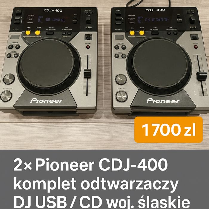 2× Pioneer CDJ-400 – komplet odtwarzaczy DJ USB / CD – Śląskie