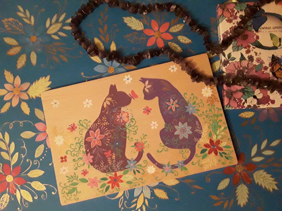 ПОДАРУНКИ Керамічні статуетки ГОЛУБИ пара РОЗПИС дерево КОТИ Будиночок