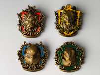 Emblemas raros de Hogwarts 3D (4 peças)