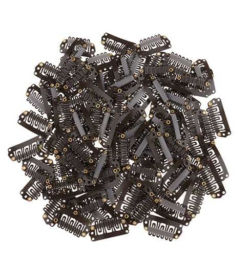 Zapasowe spinki do włosów clip in ciemny  brąz 2,8 cm 10 sztuk zestaw