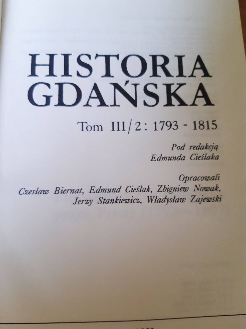 "Historia Gdańska" Tom III pod redakcją Edmunda Cieślaka