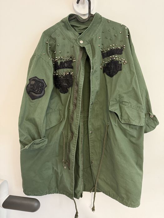 Parka kurtka szwetka wiosna khaki L XL