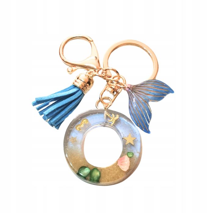 Breloczek Z Literą O - Plażowy Urok, Piękna Ozdoba Do Kluczy