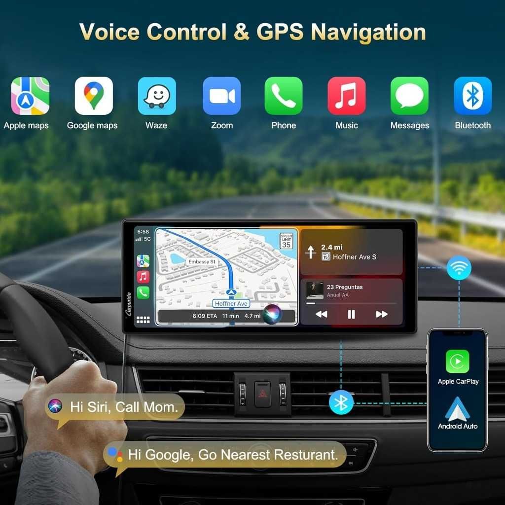 Radio Samochodowe Carpuride C92 Android Auto Apple Carplay nawigacja
