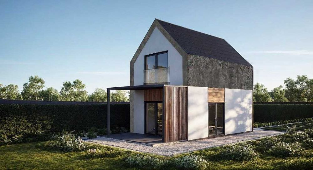 Domek CAŁOROCZNY 46,99m2 EKONEST35 na konstrukcji STALOWEJ