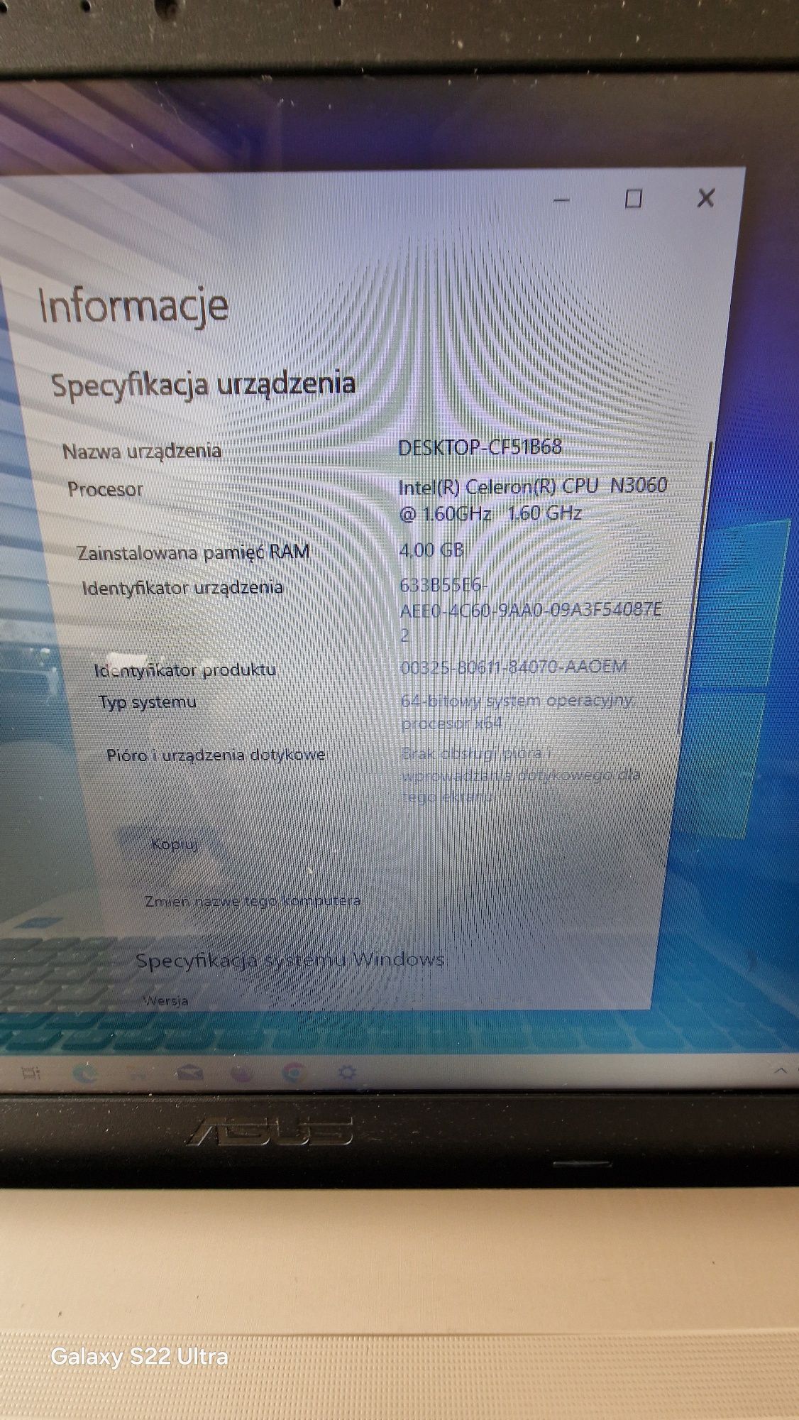 Laptop Asus A540S