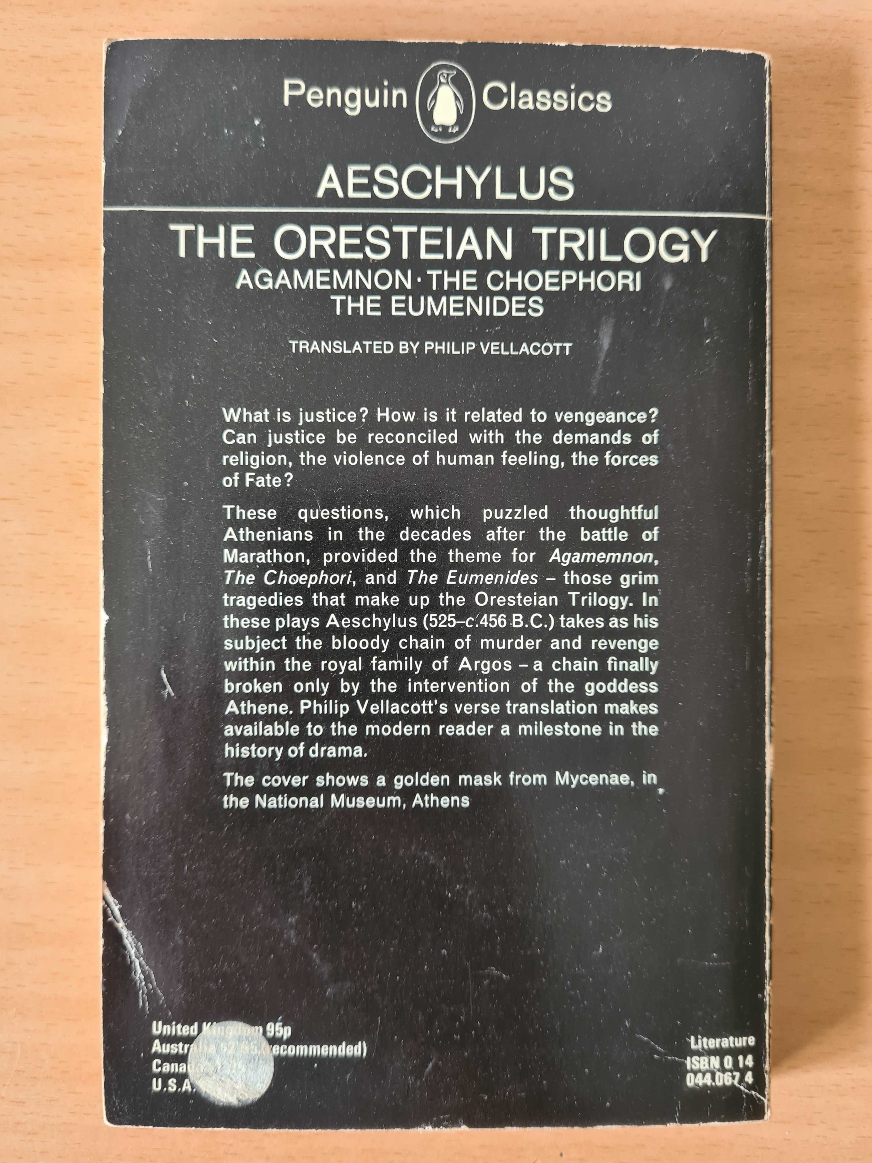 Livro "The Oresteian Trilogy" by Aeschylus (Ésquilo)