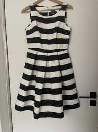 Czarno biala sukienka rozkloszowana rozmiar S/M