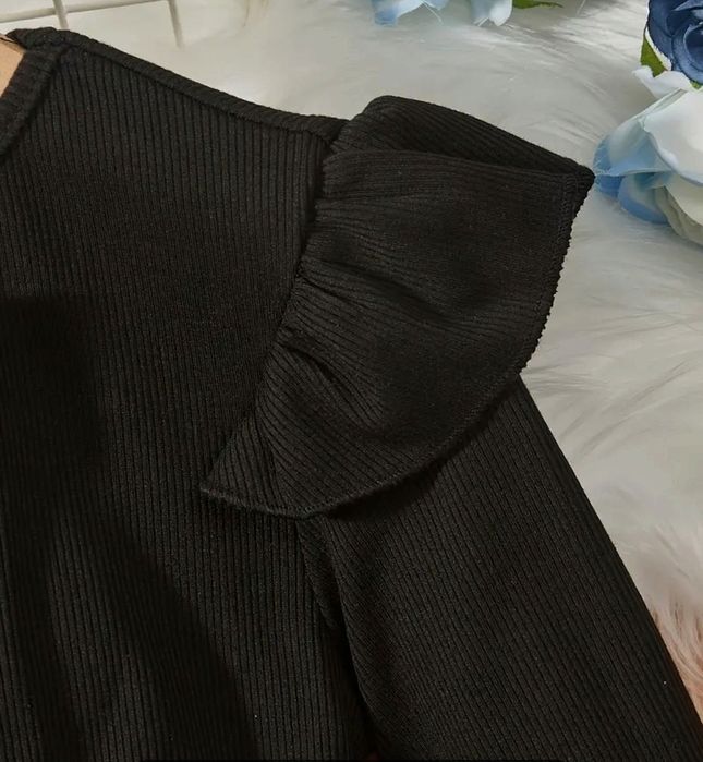 NOWA 110 116 Piekna Sukienka Kokardy czarna kremowa Wizytowa Elegancka