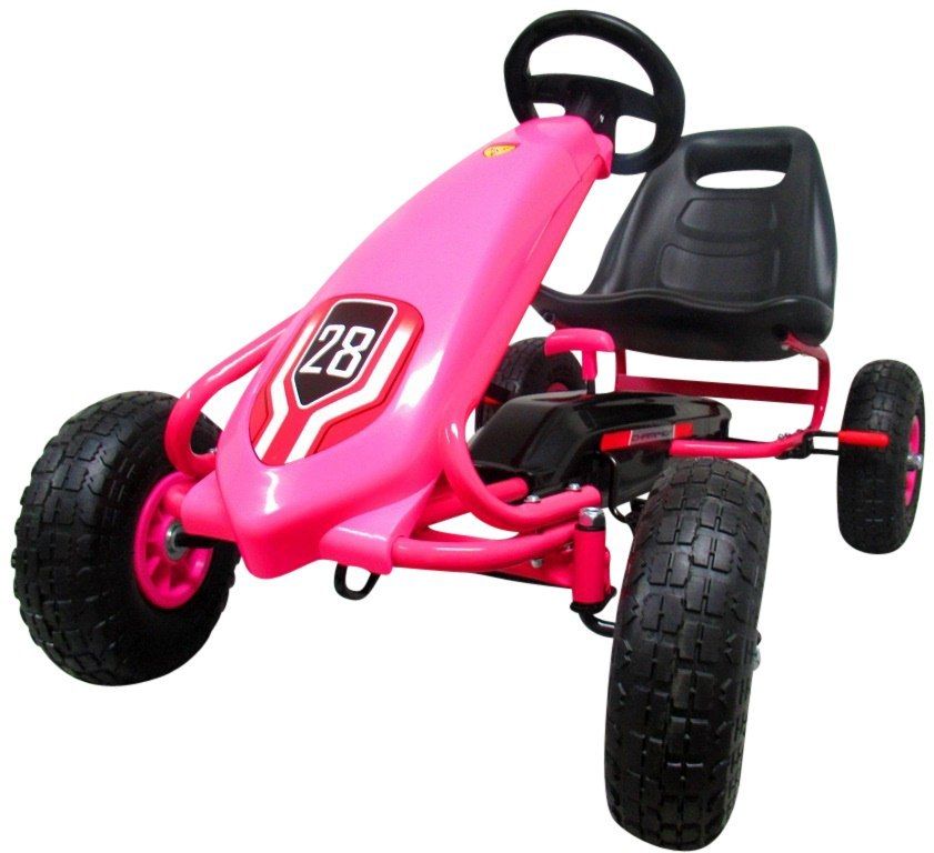 Gokart G4 Różowy, Pompowane Koła, Hamulec Ręczny