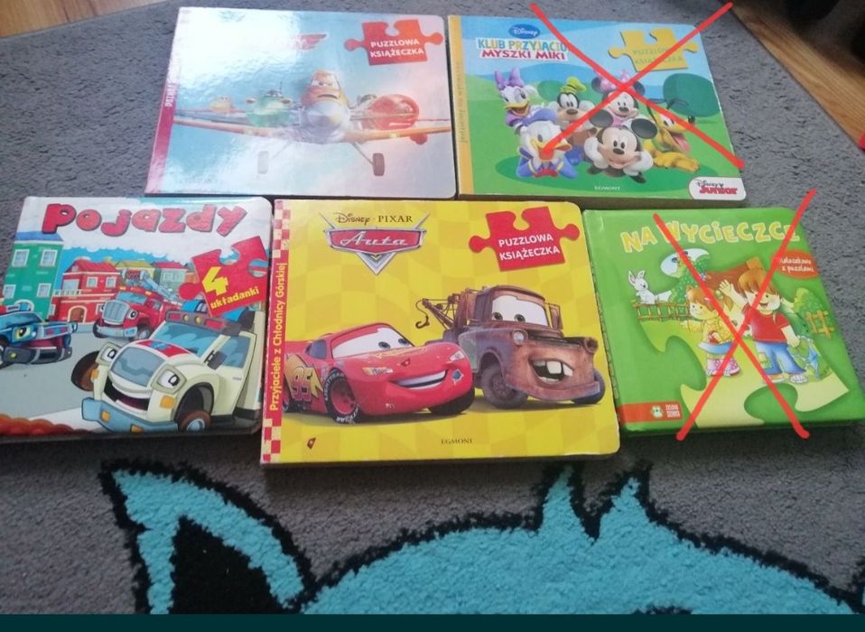 Książeczki puzzlowe Disney i puzzle czuczu puzzle zwierzątka, auta