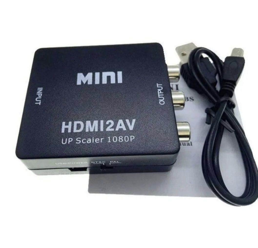 Input HDTV to 2 AV, переходник конвертер HDMI в RCA