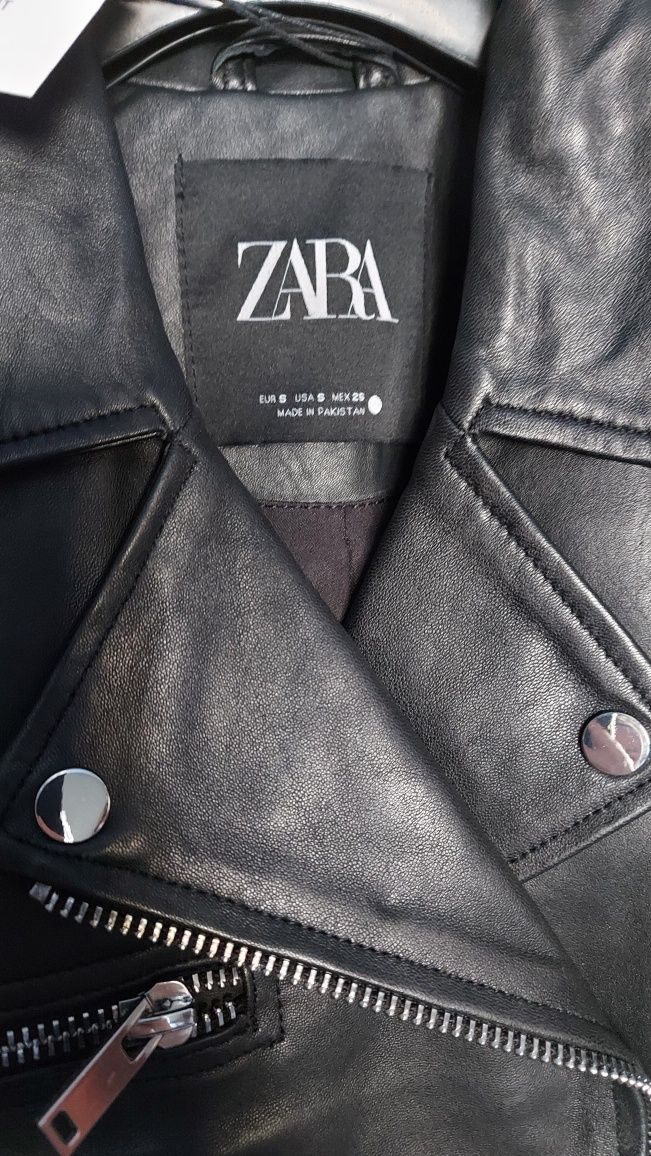 Куртка косуха з натуральної шкіри ZARA s