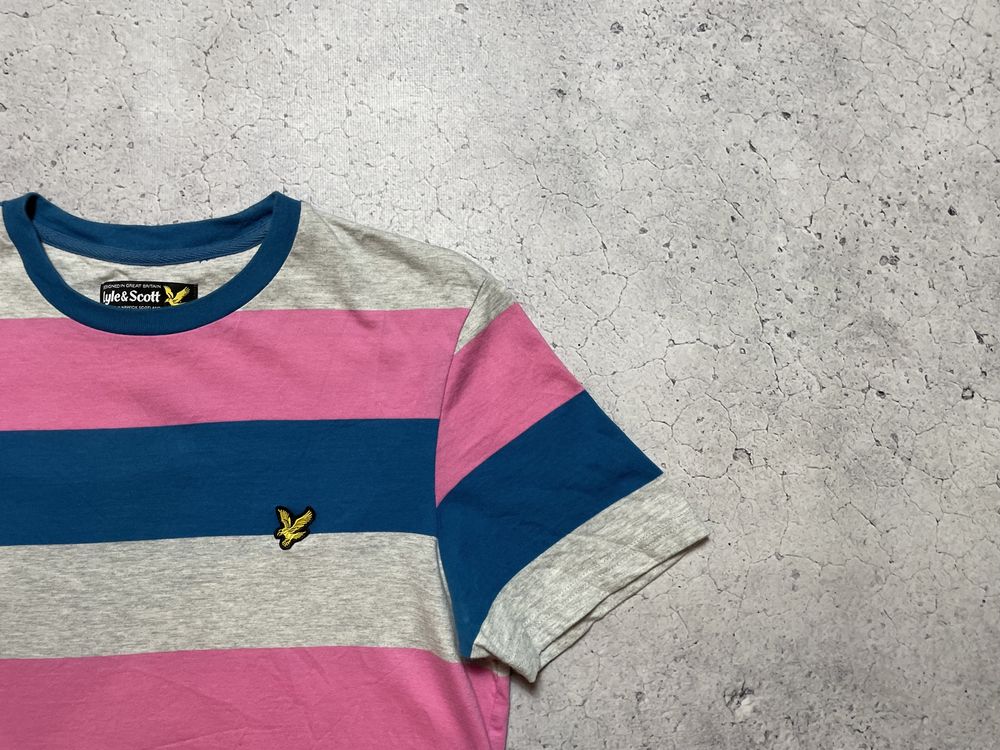 Мужская Полосатая Футболка Lyle And Scott,Оригинал,Идеал,S,кэжуал