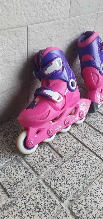 Patins em linha criança Oxelo Play 3 com proteções e capacete